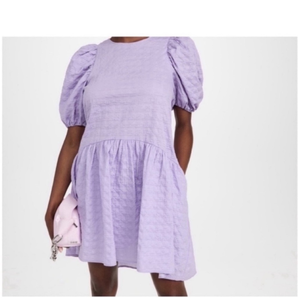 NWT English Factory Women’s Lavender Puff Sleeve Relaxed Fit Dress S